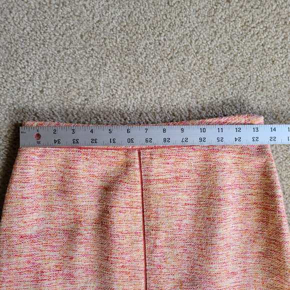 Ann Taylor 100% Silk Tweed Skirt pink size 2 - Picture 6 of 8